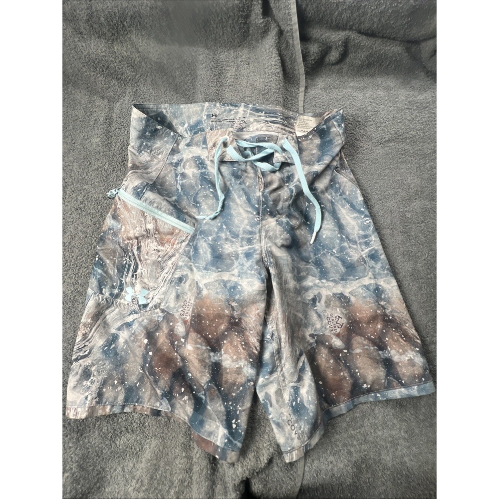 Under Armour Swim Shorts Trunks‎ Mens Size 29 Blue Realtree Loose Suelto